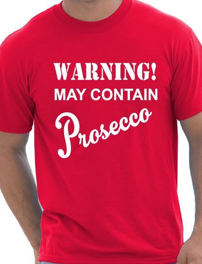Warning Contains Prosecco Funny Drinks Gift Mens T-Shirt Size S-XXL
