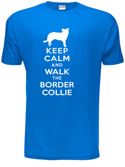 Keep Calm Walk The Border Collie KC Dog Lovers Gift Mens T-Shirt Size S-XXL
