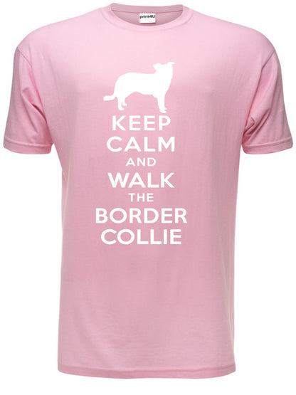 Keep Calm Walk The Border Collie KC Dog Lovers Gift Mens T-Shirt Size S-XXL