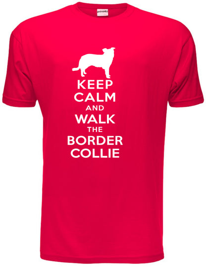 Keep Calm Walk The Border Collie KC Dog Lovers Gift Mens T-Shirt Size S-XXL