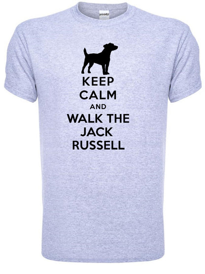 Keep Calm Walk The Jack Russell KC Dog Lovers Gift Mens T-Shirt Size S-XXL