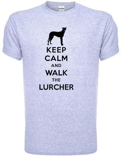 Keep Calm Walk The Lurcher KC Dog Lovers Gift Mens T-Shirt Size S-XXL