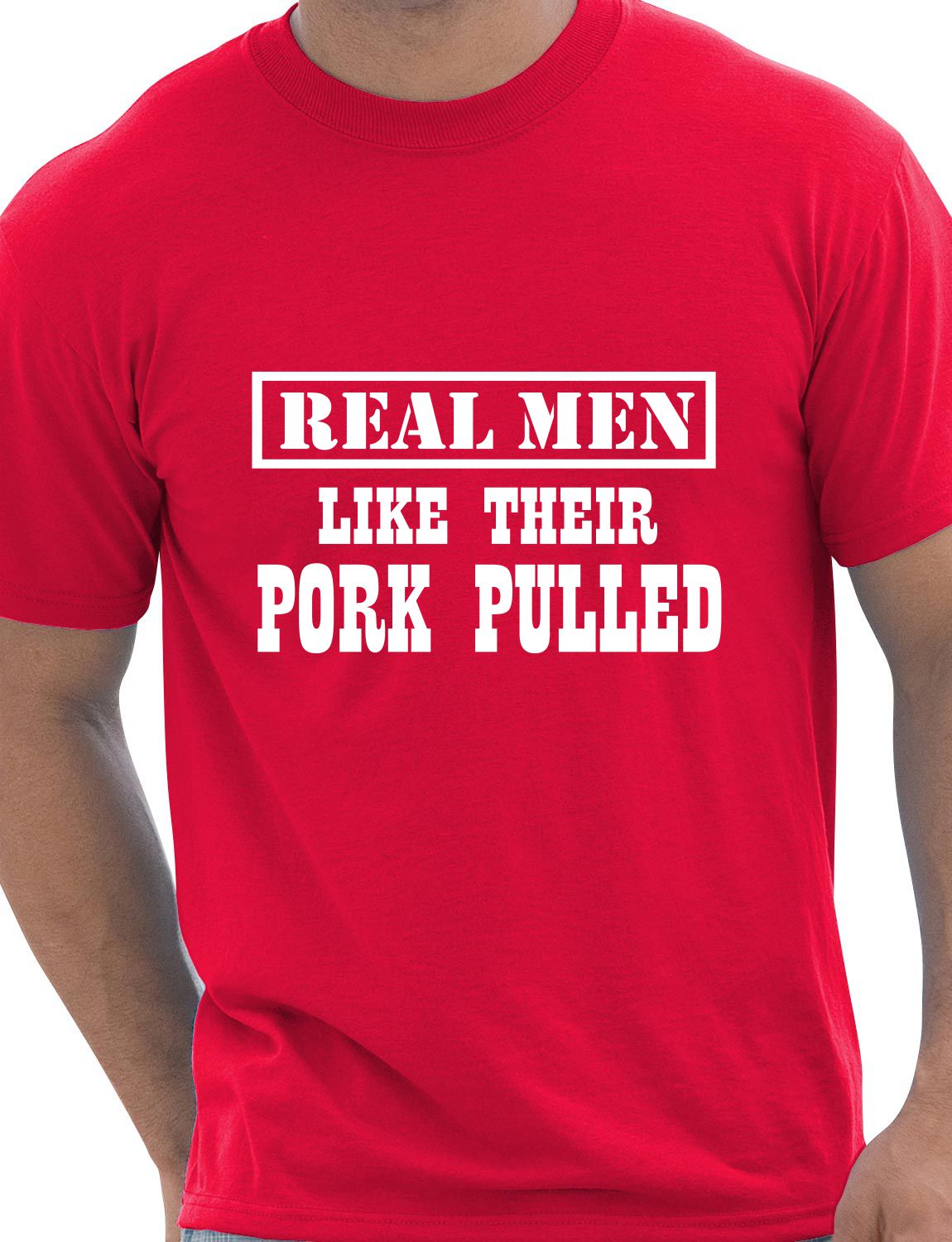Real Men Like Their Pork Pulled Barbeque Mens T-Shirt Size S-XXL