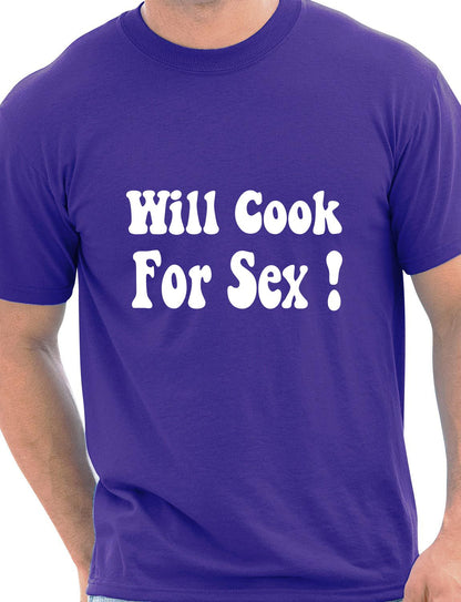 Will Cook For Sex BBQ Mens T-Shirt Size S-XXL