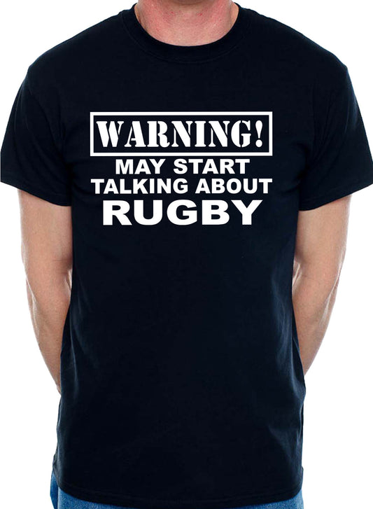 Warning May Talk About Rugby 6 Nations Rugy Player Mens T-Shirt