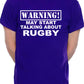 Warning May Talk About Rugby 6 Nations Rugy Player Mens T-Shirt