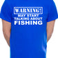 Warning May Talk About Fishing Angling Fisherman Mens T-Shirt