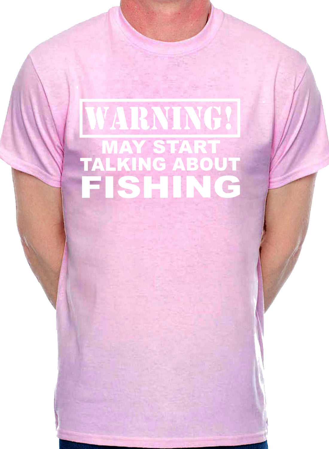 Warning May Talk About Fishing Angling Fisherman Mens T-Shirt