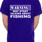 Warning May Talk About Fishing Angling Fisherman Mens T-Shirt