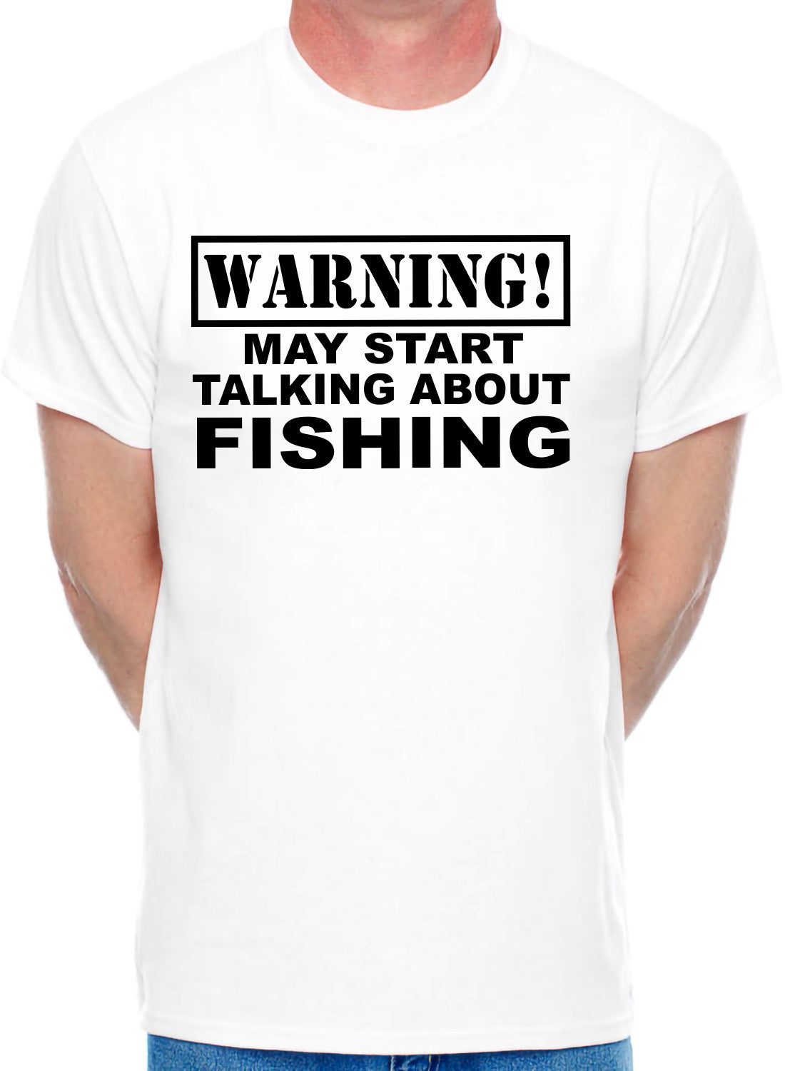 Warning May Talk About Fishing Angling Fisherman Mens T-Shirt