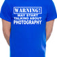 Warning May Talk About Photography Photographer Mens T-Shirt