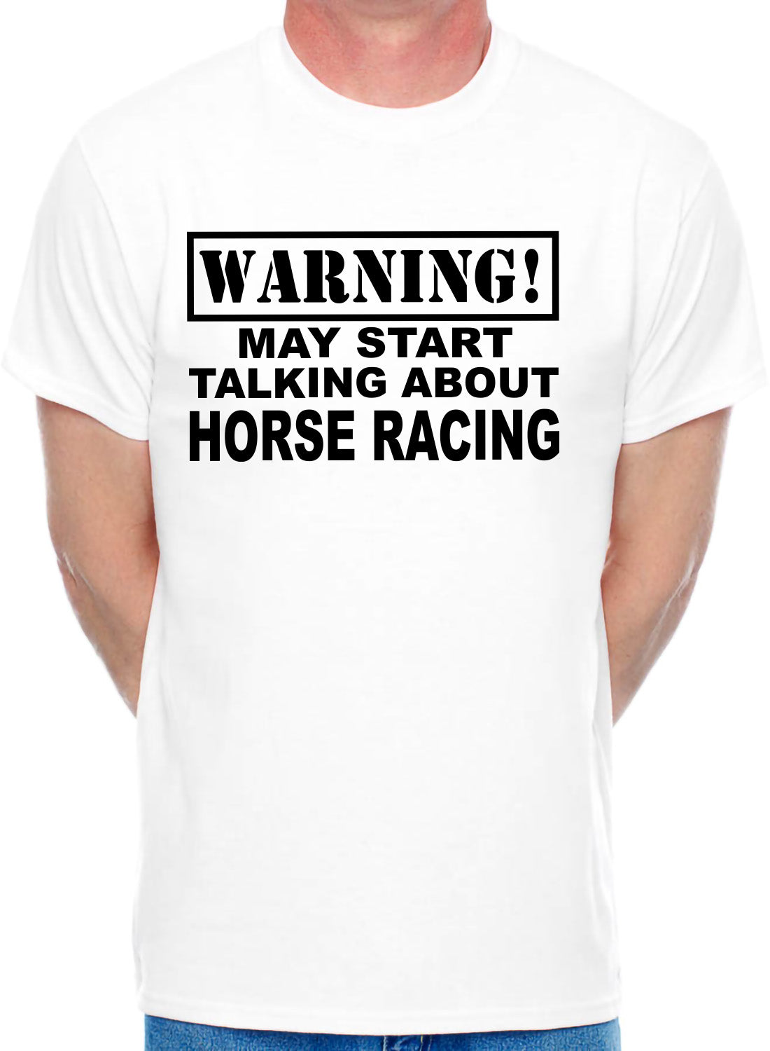 Warning May Talk About Horse Racing Mens T-Shirt