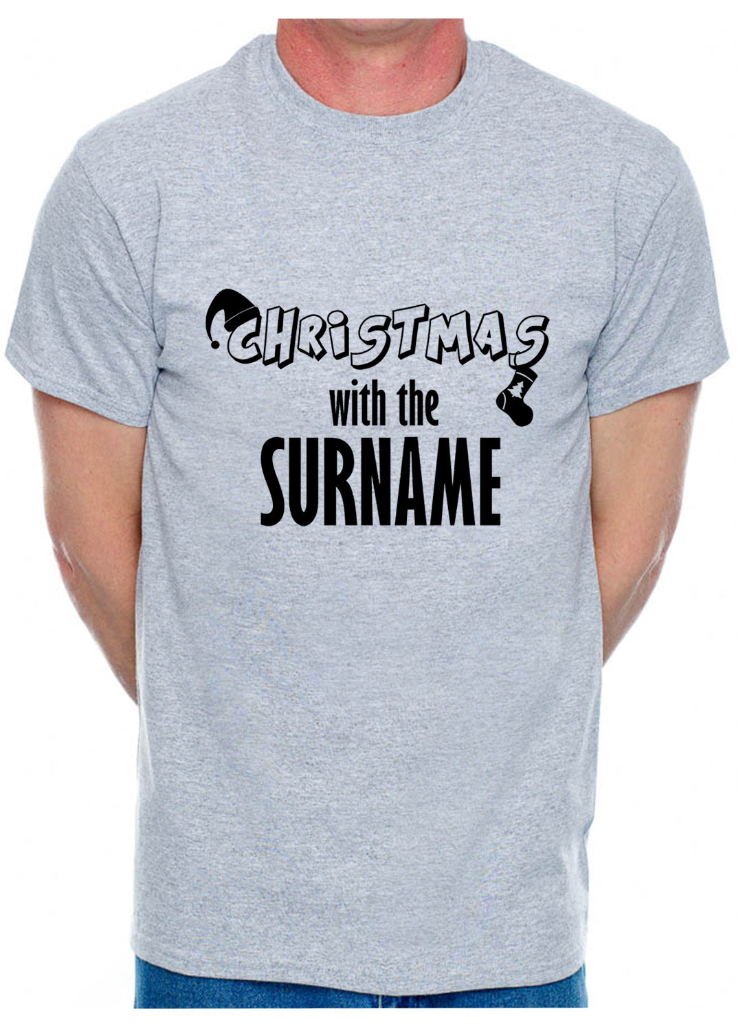 Personalised Mens T-Shirt Christmas With Any Name