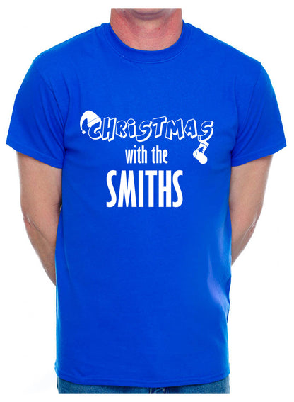 Customised Mens T-Shirt Any Name Or Word Christmas With The Smiths