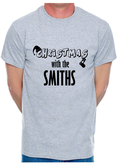 Customised Mens T-Shirt Any Name Or Word Christmas With The Smiths