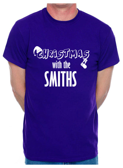Customised Mens T-Shirt Any Name Or Word Christmas With The Smiths