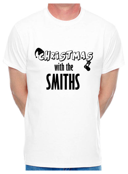 Customised Mens T-Shirt Any Name Or Word Christmas With The Smiths