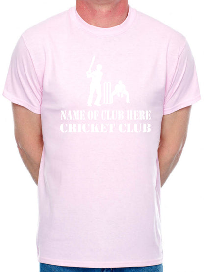 Personalised Mens T-Shirt Cricket Name Of Club Here Any Cricket Team name