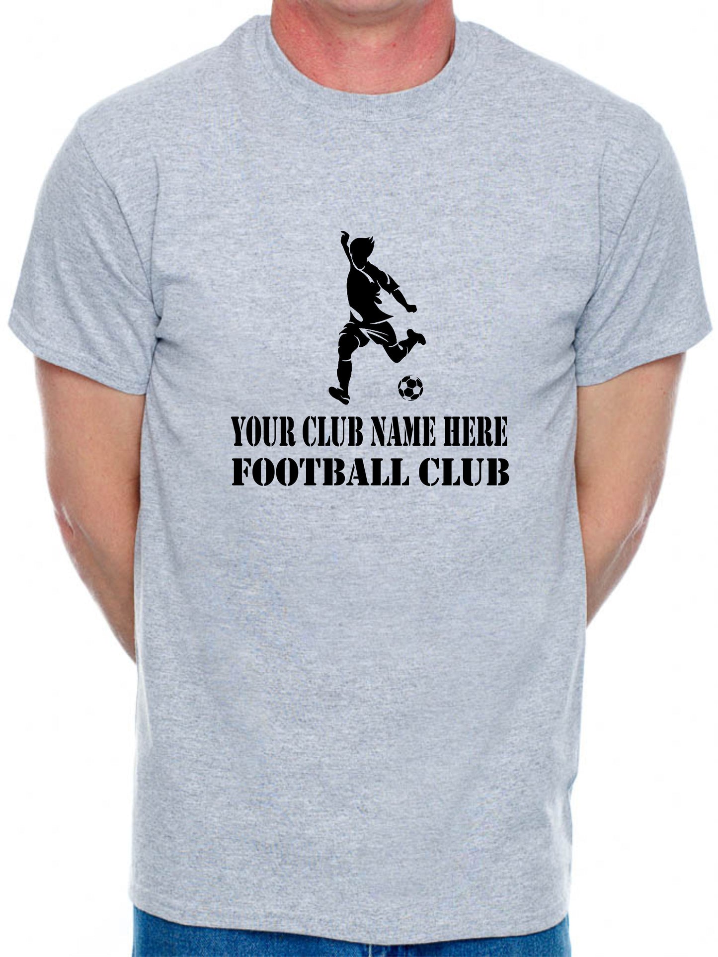 Personalised Mens T-Shirt Your Club Name Here Football Local Sports Team Name