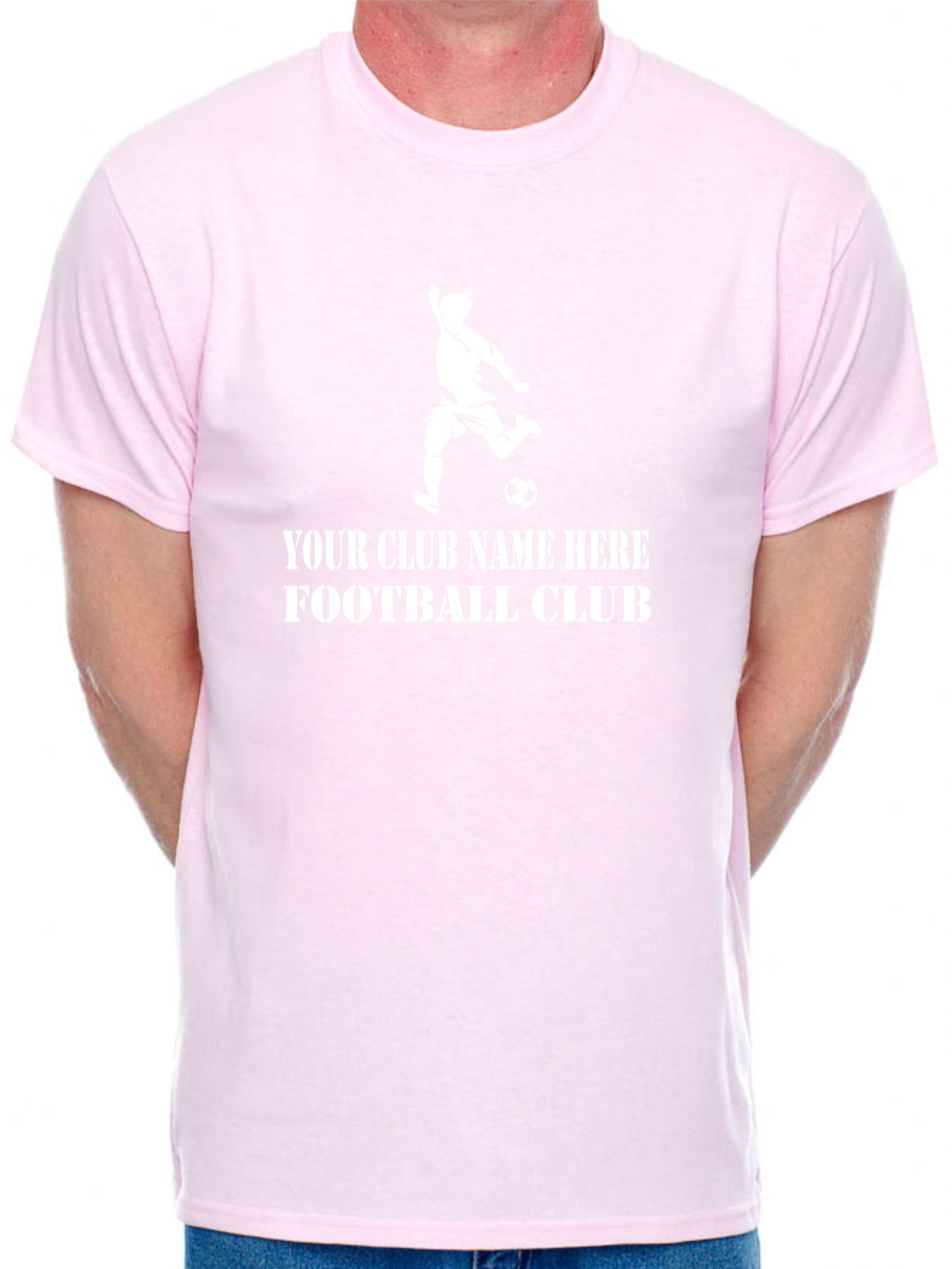 Personalised Mens T-Shirt Your Club Name Here Football Local Sports Team Name