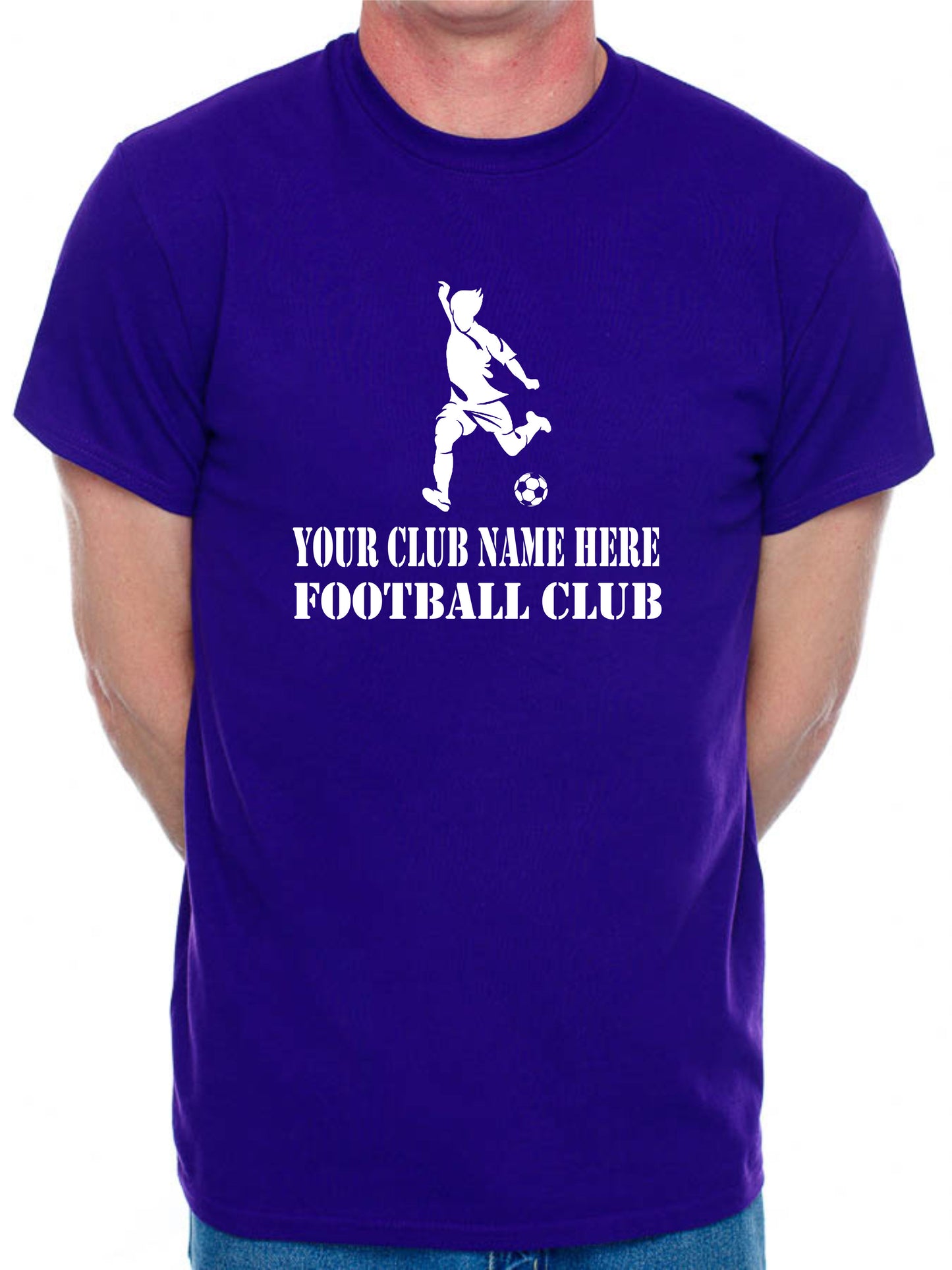 Personalised Mens T-Shirt Your Club Name Here Football Local Sports Team Name