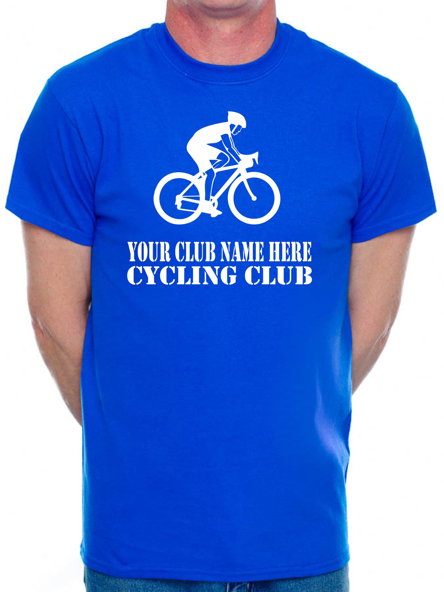 Personalised Mens T-Shirt Your Club Name Here Cycling Local Sports Team Name