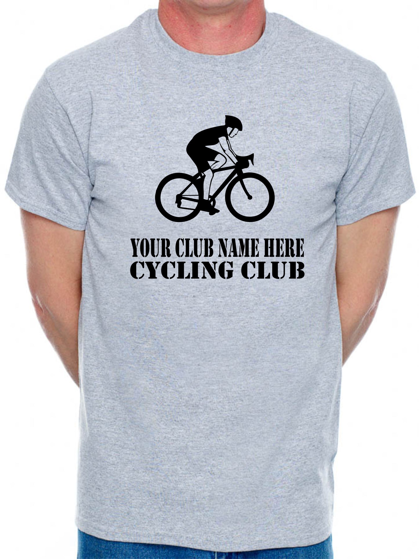 Personalised Mens T-Shirt Your Club Name Here Cycling Local Sports Team Name