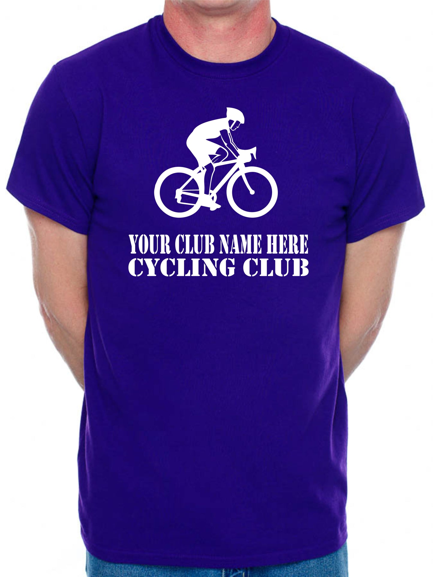 Personalised Mens T-Shirt Your Club Name Here Cycling Local Sports Team Name