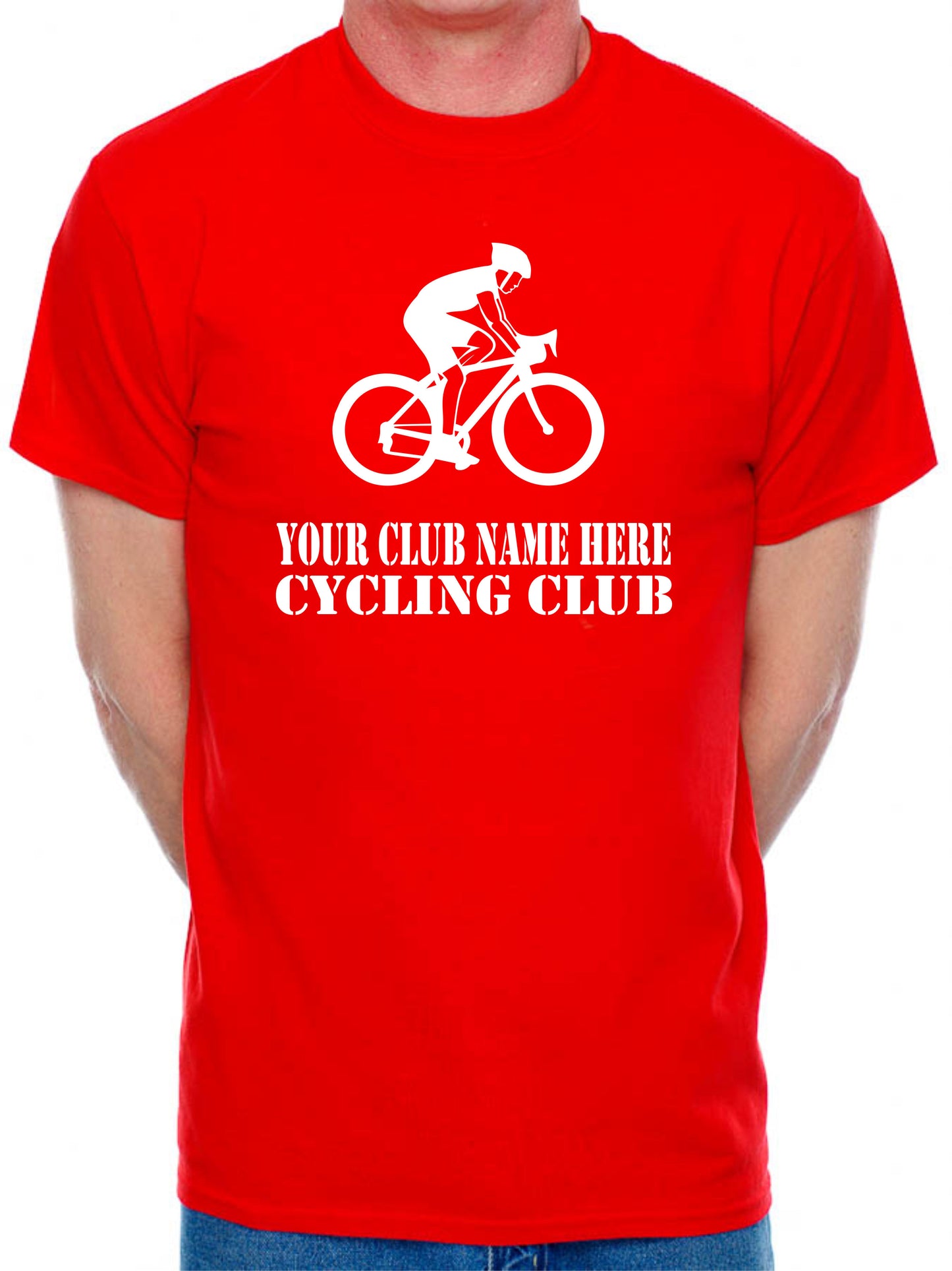 Personalised Mens T-Shirt Your Club Name Here Cycling Local Sports Team Name