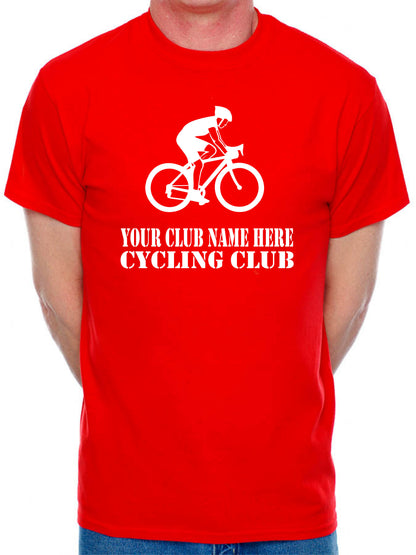 Personalised Mens T-Shirt Your Club Name Here Cycling Local Sports Team Name
