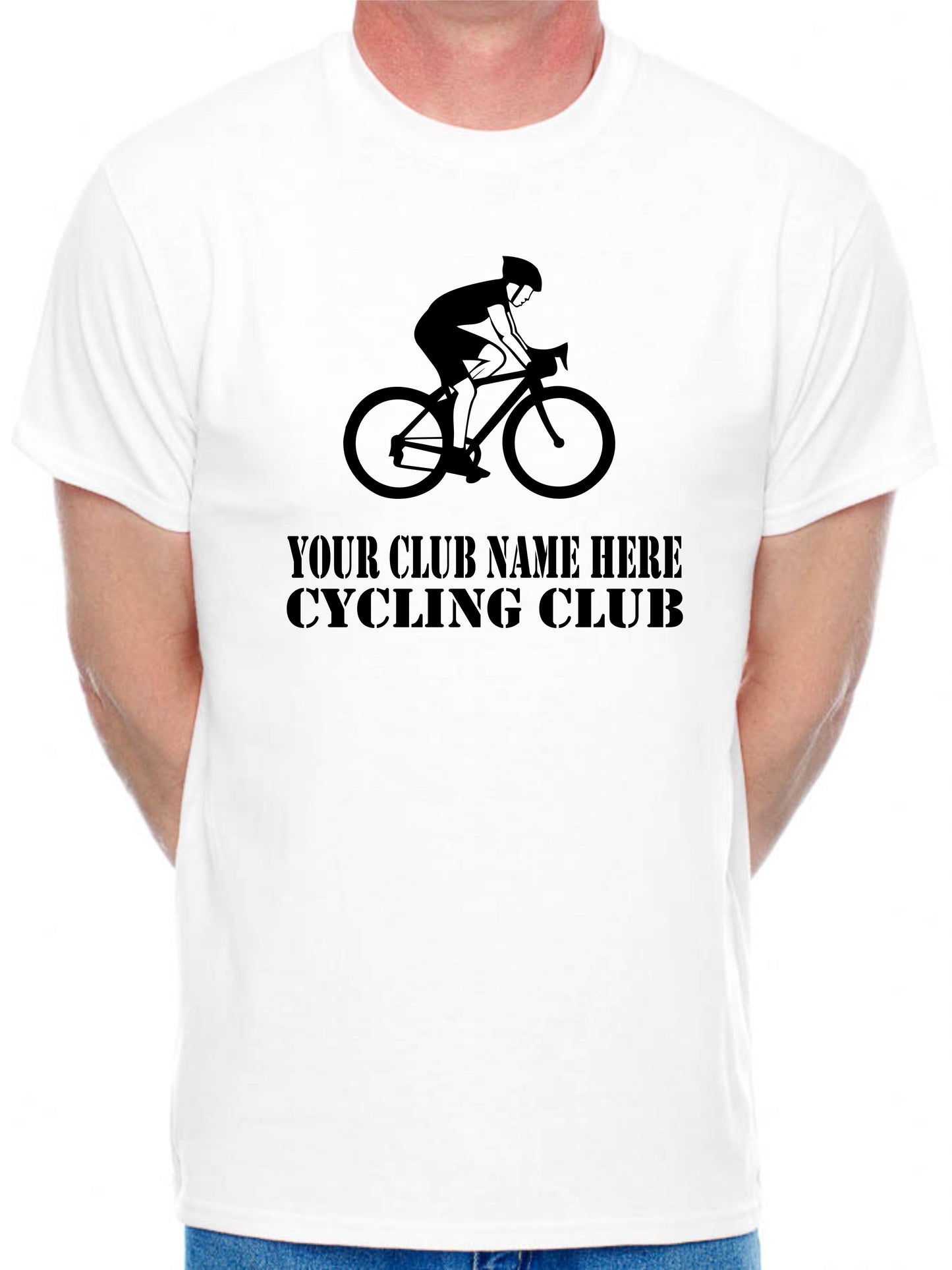 Personalised Mens T-Shirt Your Club Name Here Cycling Local Sports Team Name
