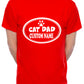 Customised Cat Dad Custom Name Birthday Mens T-Shirt Cat Lover Present