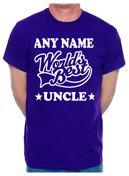 Personalised Mens T-Shirt Worlds Best Uncle Any Name Nephew Niece