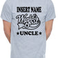 Personalised Mens Tee Worlds Best Uncle Insert Name Nephew Niece