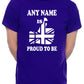 Personalised Mens T-Shirt Proud To Be British Any Name Custom