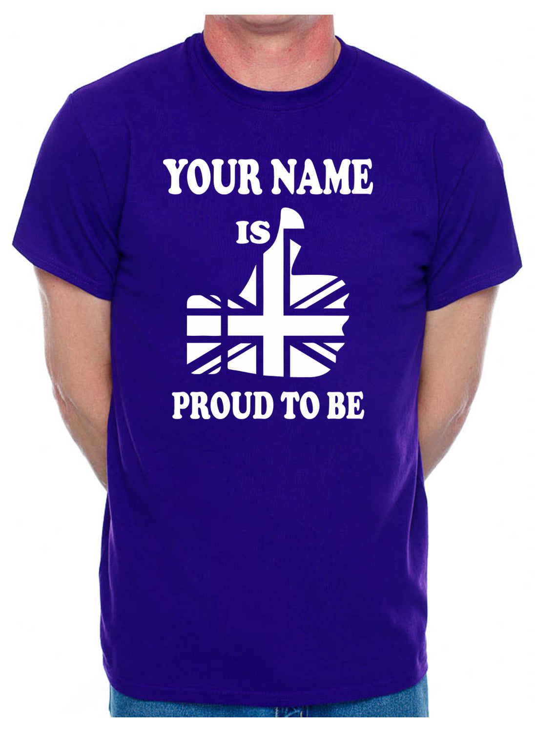 Customised T-Shirt Proud To Be British Your Name Mens