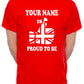 Customised T-Shirt Proud To Be British Your Name Mens
