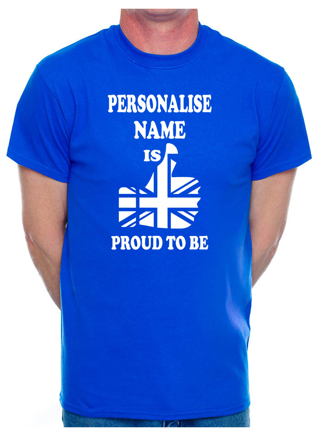 Customised Mens T-Shirt Gift Proud To Be British Personalise Name