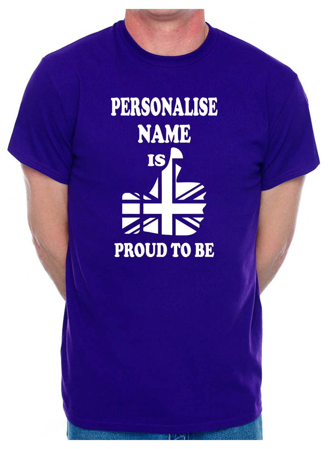 Customised Mens T-Shirt Gift Proud To Be British Personalise Name