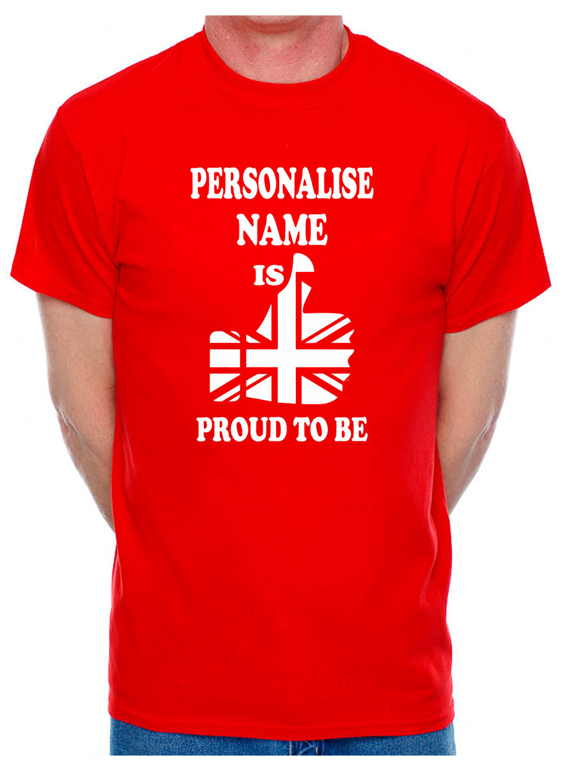 Customised Mens T-Shirt Gift Proud To Be British Personalise Name