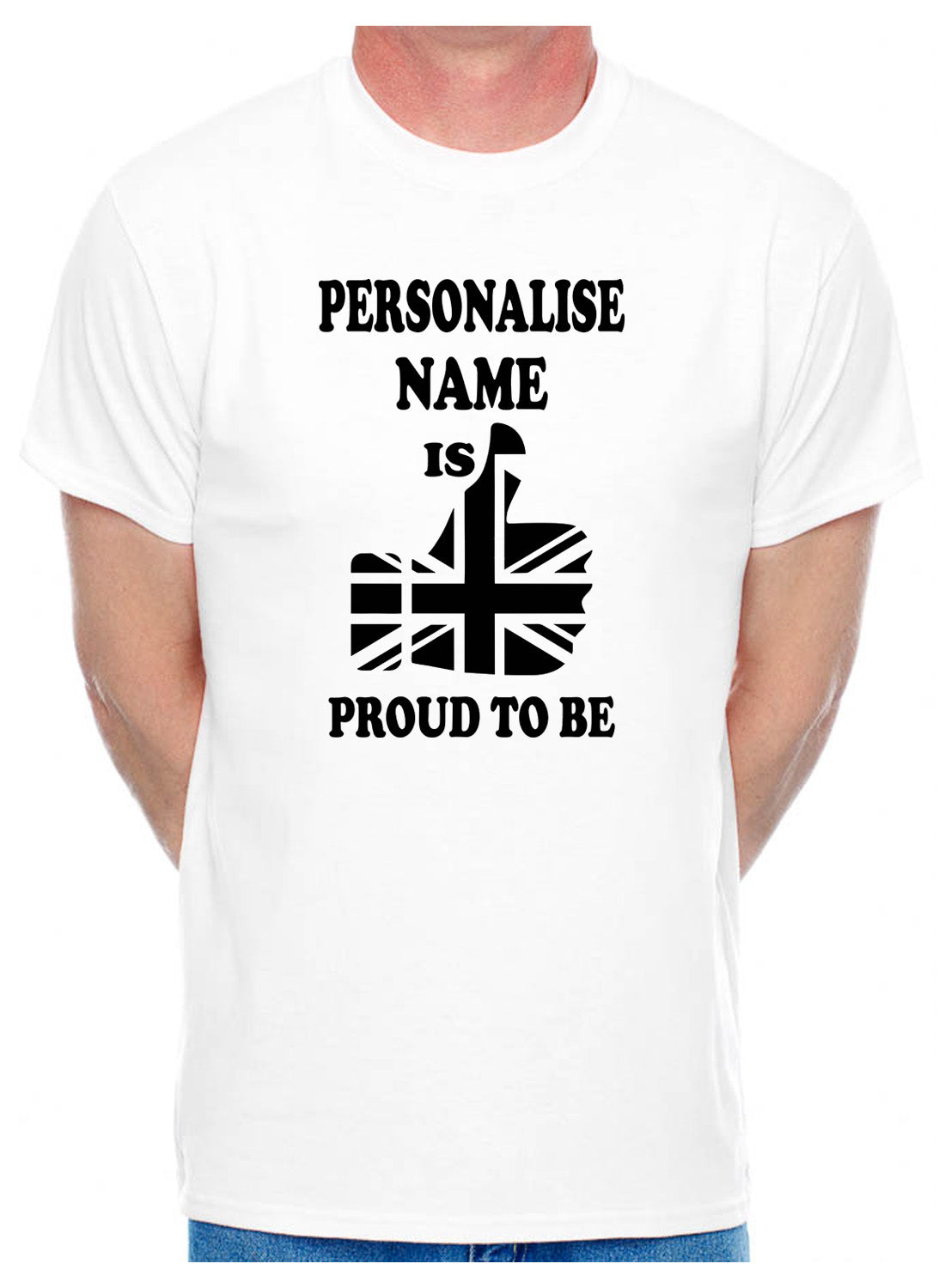 Customised Mens T-Shirt Gift Proud To Be British Personalise Name