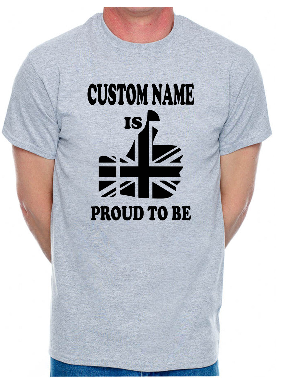 Mens Tee Personalised Birthday T-shirt Proud To Be British Custom Name