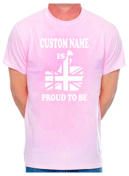 Mens Tee Personalised Birthday T-shirt Proud To Be British Custom Name
