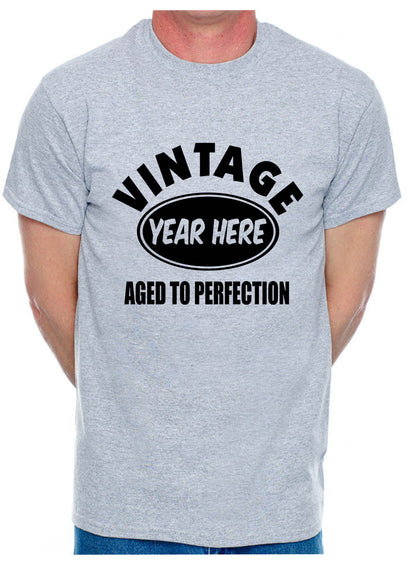 Personalised Mens T-Shirt Birth Year Here Custom