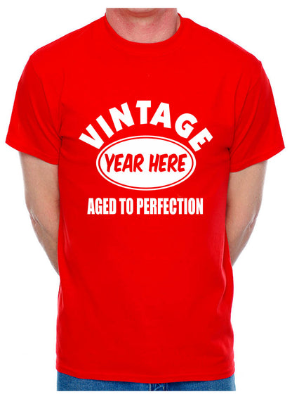 Personalised Mens T-Shirt Birth Year Here Custom