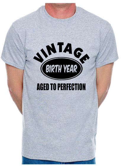 Customised Mens T-Shirt Gift Birth Year Here Vintage