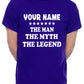Personalised Mens Tee Gift The Man The Myth Your Name Here Custom T-shirt