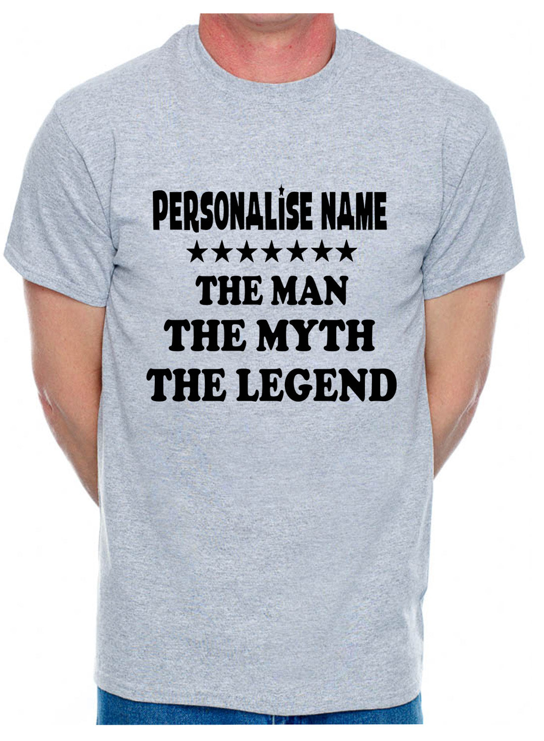 Custom T-shirt For Men The Man The Myth Personalise Name