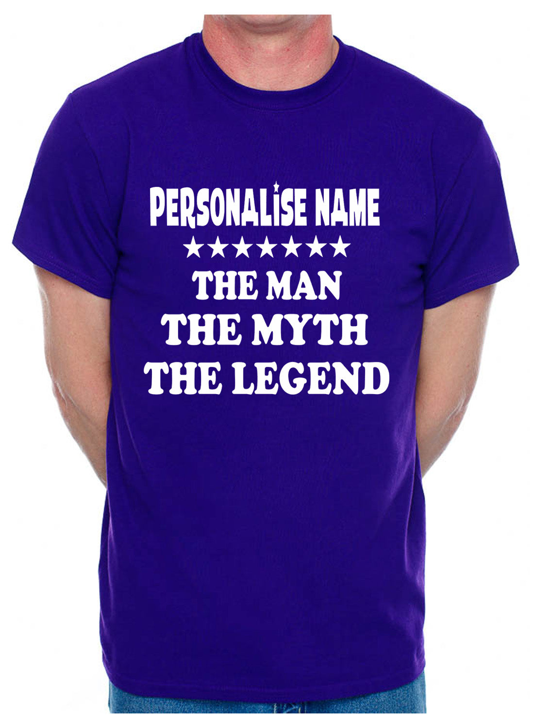 Custom T-shirt For Men The Man The Myth Personalise Name