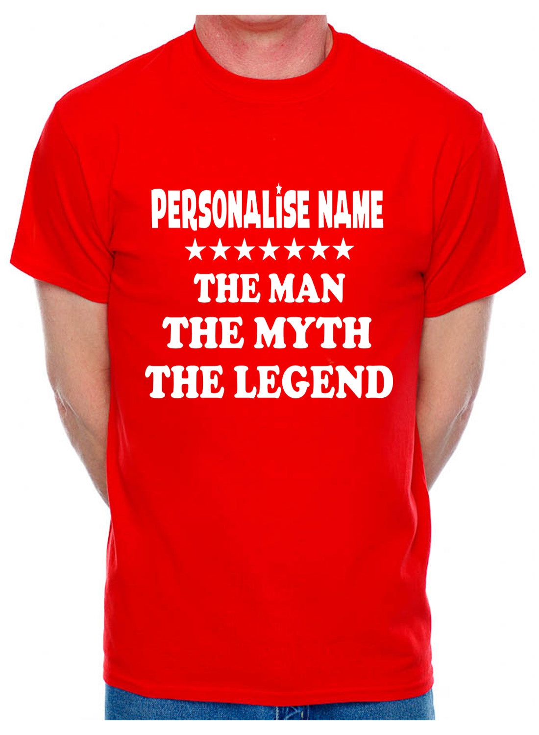 Custom T-shirt For Men The Man The Myth Personalise Name
